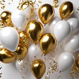 Party Background Wallpaper - gold balloons white background  