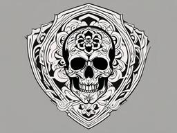 irish skull tattoo designs  simple color tattoo,minimal,white background