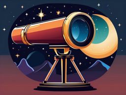 Telescope Clipart - A state-of-the-art telescope pointed at the starry abyss, unlocking the mysteries of the universe.  color clipart, minimalist, vector art, 