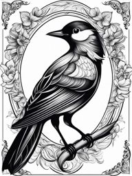 bird tattoo black and white design 