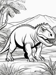 Dinosaur Coloring Pages - Iguanodon Grazing  simple coloring pages