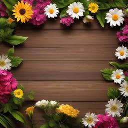 Wood Background Wallpaper - flowers with wooden background  