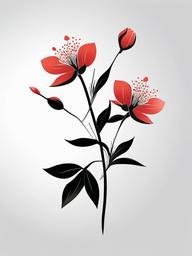 Japanese Tattoo Blossom - Tattoo featuring blossoms in Japanese style.  simple color tattoo,white background,minimal