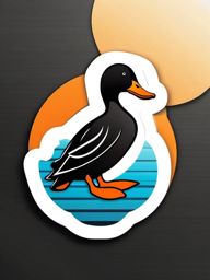 Duck Sticker - A quacking duck with orange beak, ,vector color sticker art,minimal