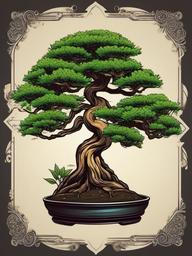 tattoo bonsai tree  simple vector color tattoo