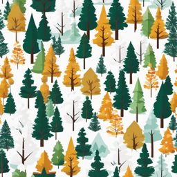 Snow-Capped Trees clipart - Trees adorned with snowy caps, ,vector color clipart,minimal