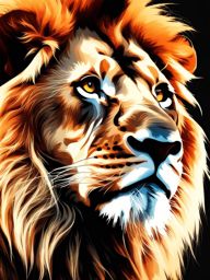 lion clipart transparent background in the wild - roaring with regal power. 