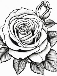 Rose Coloring Pages - Rose in the sunlight  simple coloring pages