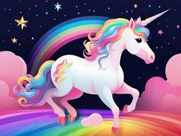 Cute Rainbow Unicorn Wallpaper  