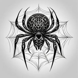 spider tattoo black and white design 