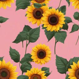 Sunflower Background Wallpaper - pink background with sunflowers  