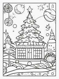 Christmas Countdown Calendar Coloring Pages - Fun Way to Count Days  minimal black outline printable sheet, coloring page