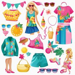 Barbie clipart - Barbie with a summer outfit  clipart