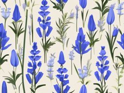 Bluebell Clip Art - Delicate bluebells in a woodland setting,  color vector clipart, minimal style