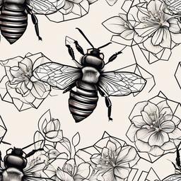 geometric honey bee tattoo  vector tattoo design
