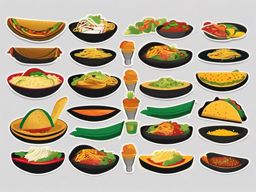 Taco Sticker - Taco representing Mexican cuisine, ,vector color sticker art,minimal