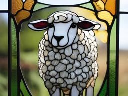 Stained Glass Sheep - Fluffy sheep with soft wool  