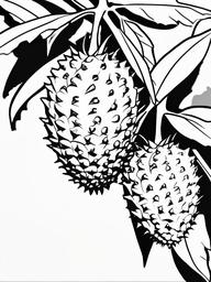 Fruit Coloring Pages - Soursop with unique spiky shape  simple coloring pages