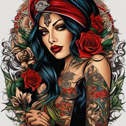 chicano gangsta tattoos  simple vector color tattoo