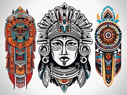 aztec themed tattoo  simple vector color tattoo
