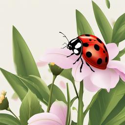 Ladybug clipart - ladybug perched on a flower petal  