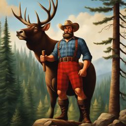 paul bunyan - the giant lumberjack of american folklore, known for his massive feats in the wilderness. 