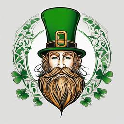 irish leprechaun tattoo designs  simple color tattoo,minimal,white background