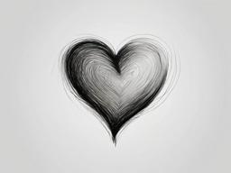 pencil sketch of heart  minimal rough sketch scribbles,doodles,black and white