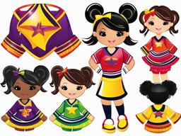 Cheer clipart - colorful cheerleading uniforms  