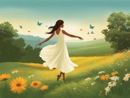 butterfly clipart - gracefully dancing in a meadow. 