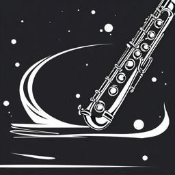 Bass Flute Sticker - Producing low and resonant notes with the bass flute, , sticker vector art, minimalist design