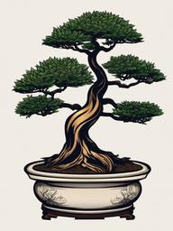 bonsai tattoo  simple vector color tattoo