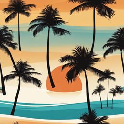 palm tree clipart: swaying gently on a tropical beach. 