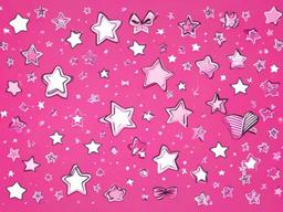 Cute Pink Wallpaper Hd-High-definition pink with adorable doodles of stars and bows  background wallpaper