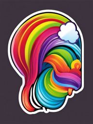 Rainbow sticker- Colorful and vibrant, , sticker vector art, minimalist design