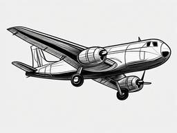 simple drawing of a plane  minimal rough sketch scribbles,doodles,black and white