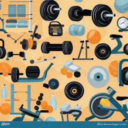 Gym clipart - gym with motivational posters  clipart