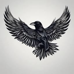 small crow tattoo  simple vector color tattoo