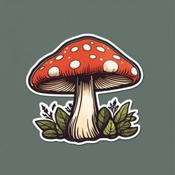 Mushroom Sticker - Mushroom for nature vibes, ,vector color sticker art,minimal