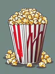 popcorn clipart color  vector style illustration