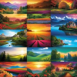 Desktop Backgrounds - Scenic Desktop Landscapes in Variety wallpaper splash art, vibrant colors, intricate patterns