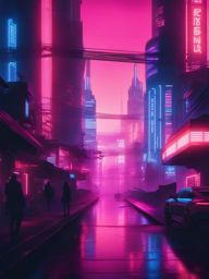 neon cyberpunk, a futuristic city at night, bathed in neon lights and cyberpunk aesthetics. 