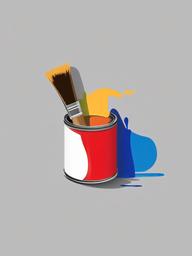 Paint Brush clipart - paintbrush dipping into a paint can  color,minimalist,vector clipart