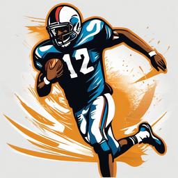 Football clipart - football player running with the ball  