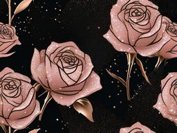 Rose Gold Black Glitter Background  