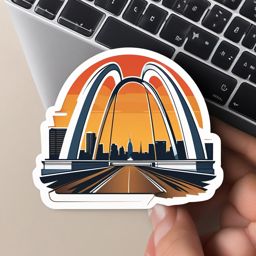 Gateway Arch sticker- Iconic arch in St. Louis symbolizing westward expansion, , sticker vector art, minimalist design