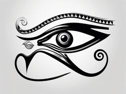 egyptian eye of ra tattoo  simple color tattoo,minimal,white background