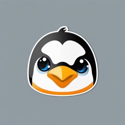 Penguin Face Emoji Sticker - Chilly cuteness, , sticker vector art, minimalist design