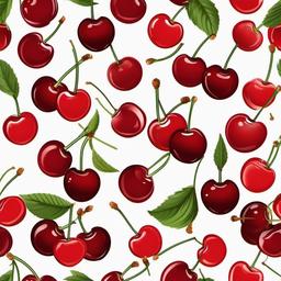 Cherries with tied stems clipart.  vector style illustration, white background