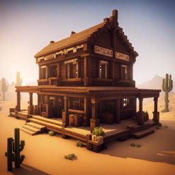 old western saloon in a dusty desert town - minecraft house ideas minecraft block style